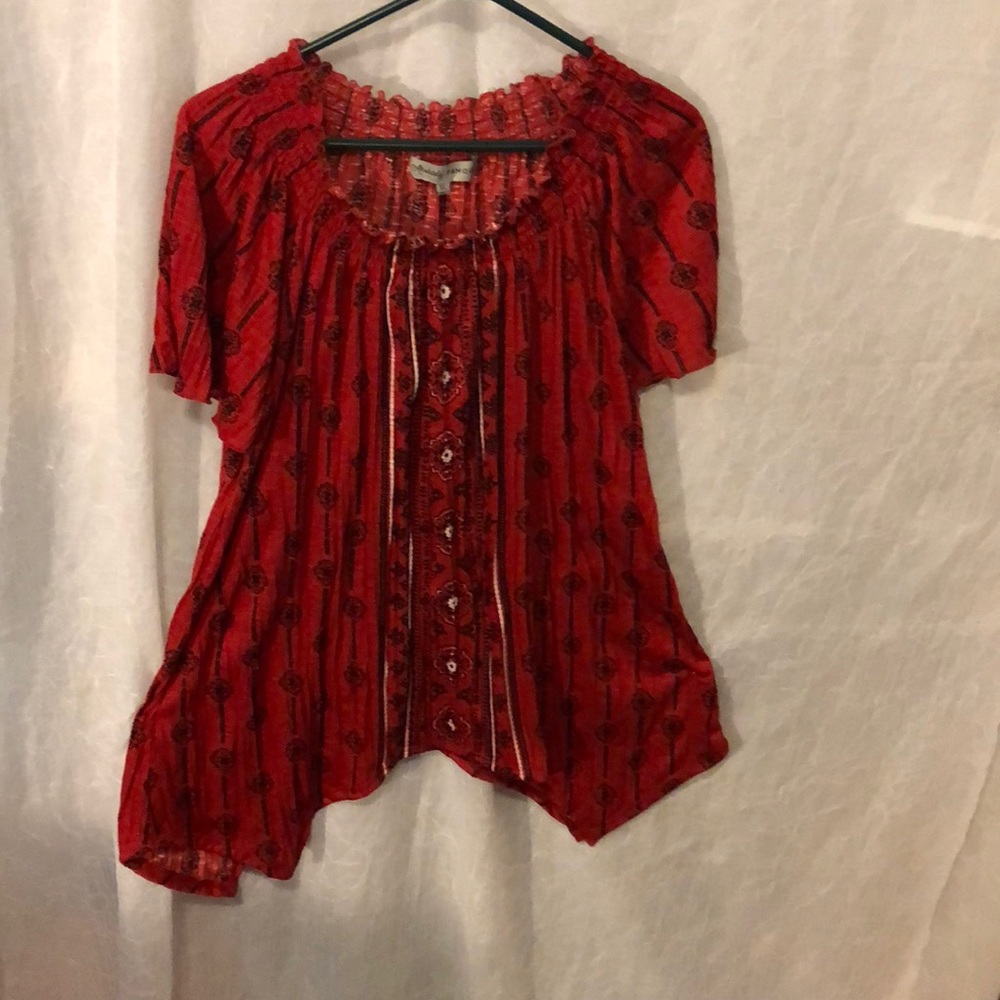 Red and black Absolutely Famous Women’s blouse